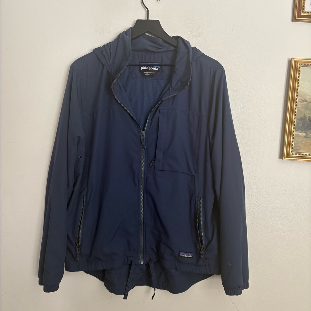 Patagonia Mountain View Stowable Hood Jacket Women's Large Gorpcore Navy NWOT AC